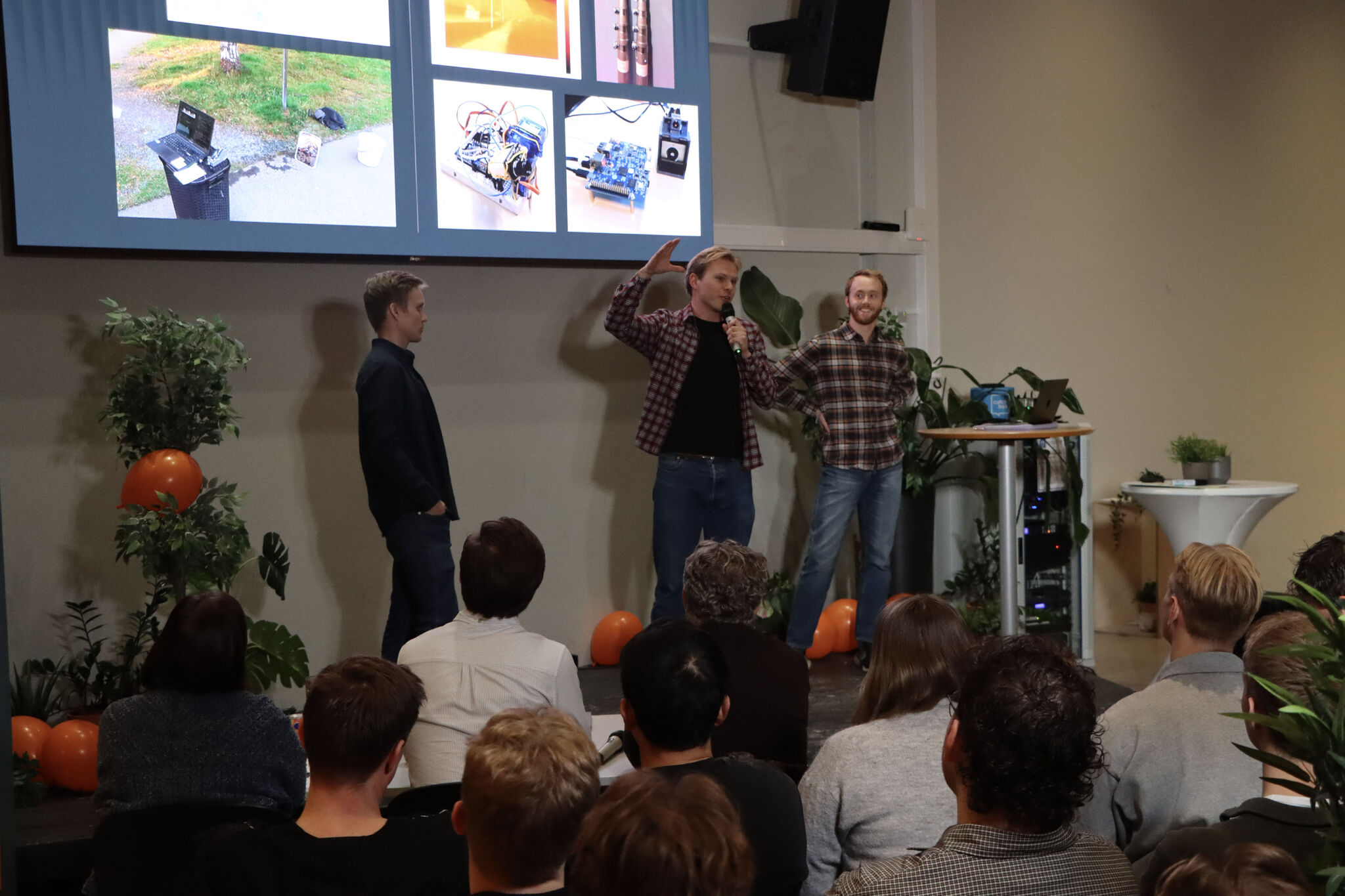 Company founders pitching the idea